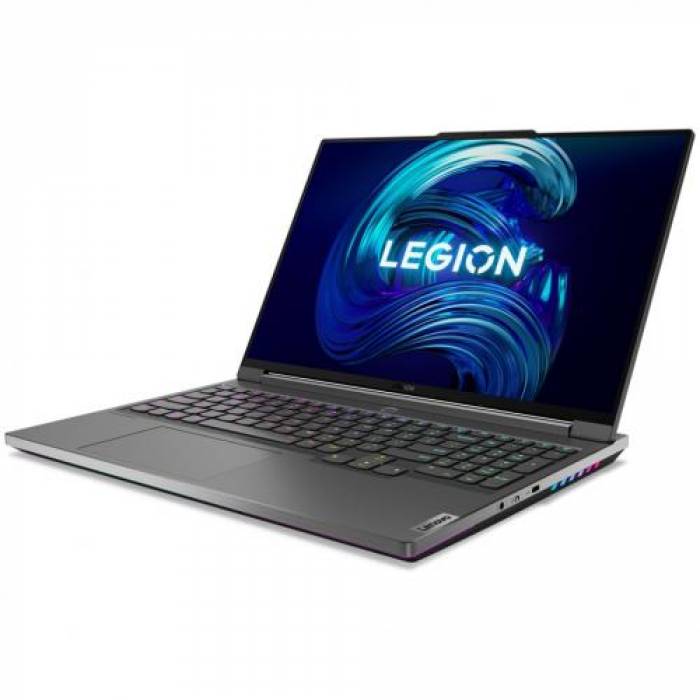 Laptop Lenovo Legion 7 16IAX7, Intel Core i7-12800HX, 16inch, RAM 32GB, SSD 1TB, nVidia GeForce RTX 3070 Ti 8GB, No OS, Storm Grey