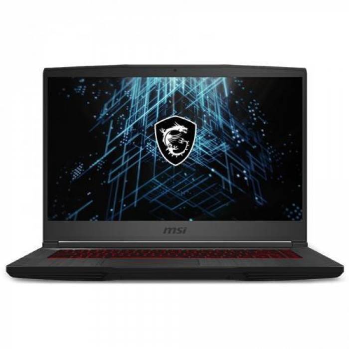 Laptop MSI GF63 Thin 11UC-400XRO, Intel Core i5-11400H, 15.6inch, RAM 8GB, SSD 512GB, nVidia GeForce RTX 3050 4GB, Free DOS, Black