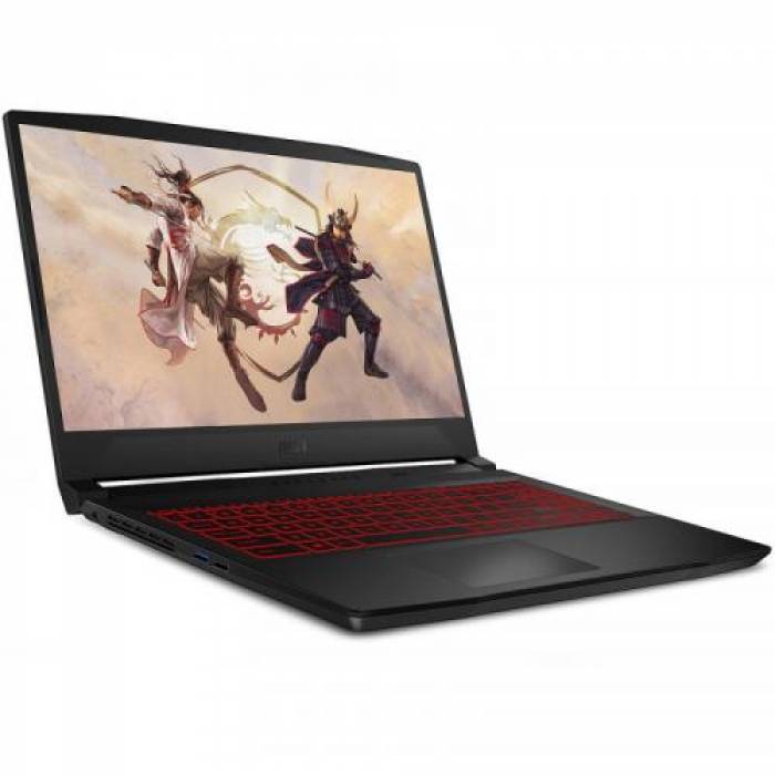 Laptop MSI Katana GF66 11UD, Intel Core i5-11400H, 15.6inch, RAM 8GB, SSD 512GB, nVidia GeForce RTX 3050 Ti 4GB, No OS, Black