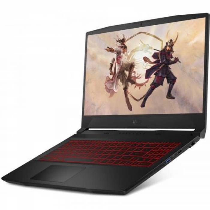 Laptop MSI Katana GF66 11UD, Intel Core i5-11400H, 15.6inch, RAM 8GB, SSD 512GB, nVidia GeForce RTX 3050 Ti 4GB, No OS, Black