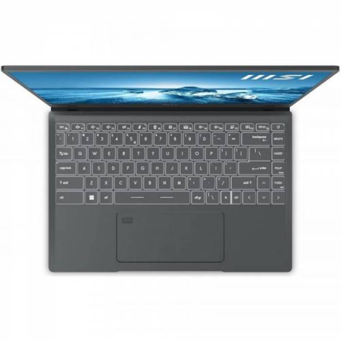 Laptop MSI Prestige 14Evo A12M, Intel Core i5-1240P, 14inch, RAM 16GB, SSD 512GB, Intel Iris Xe Graphics, Windows 11, Carbon Gray