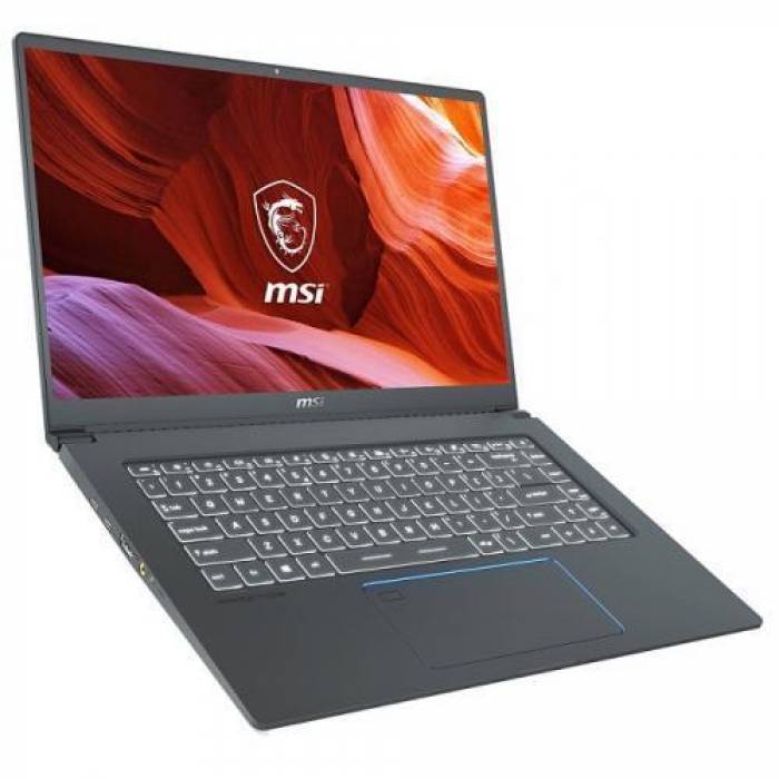 Laptop MSI Prestige 15 A11UD, Intel Core i7-1195G7, 15.6inch, RAM 32GB, SSD 1TB, nVidia GeForce RTX 3050 Ti 4GB, No OS, Carbon Gray