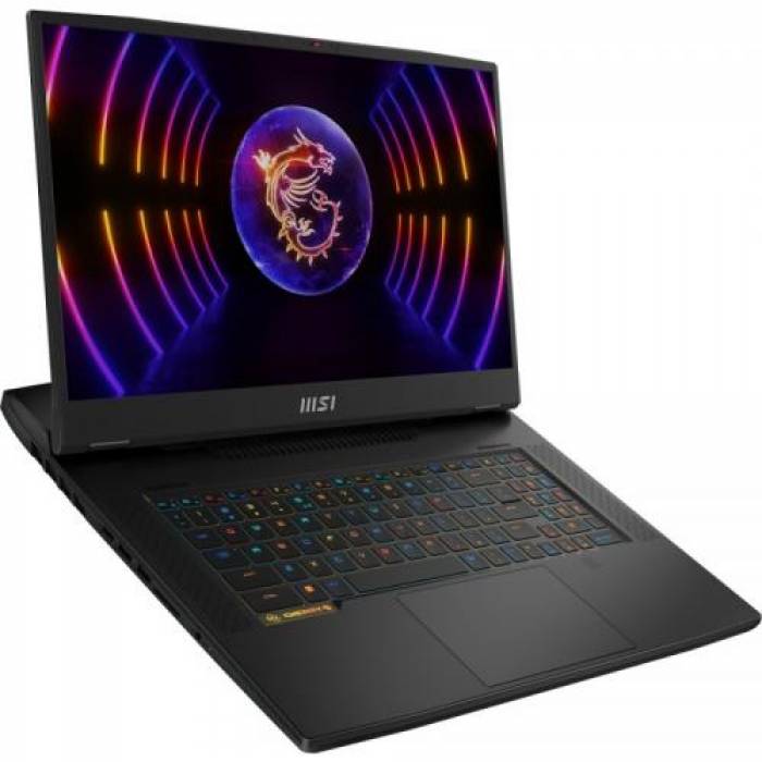 Laptop MSI Titan GT77 HX 13VI MiniLED, Intel Core i9-13980HX, 17.3inch, RAM 64GB, SSD 2x 2TB, nVidia GeForce RTX 4090 16GB, Windows 11, Core Black