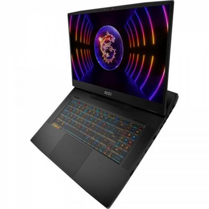 Laptop MSI Titan GT77 HX 13VI MiniLED, Intel Core i9-13980HX, 17.3inch, RAM 64GB, SSD 2x 2TB, nVidia GeForce RTX 4090 16GB, Windows 11, Core Black