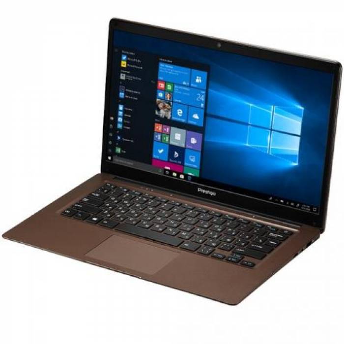 Laptop Prestigio SmartBook 141 C3, Intel Atom x5-Z8350, 14.1inch, RAM 2GB, eMMC 64GB, Intel HD Graphics 400, Windows 10, Dark Brown