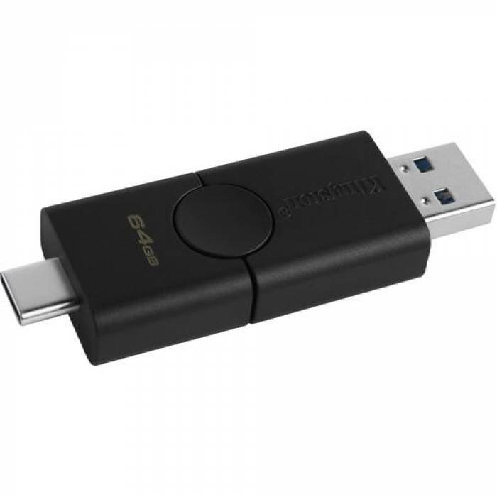 Memorie Kingston DataTraveler Duo 64GB, USB 3.0, Black