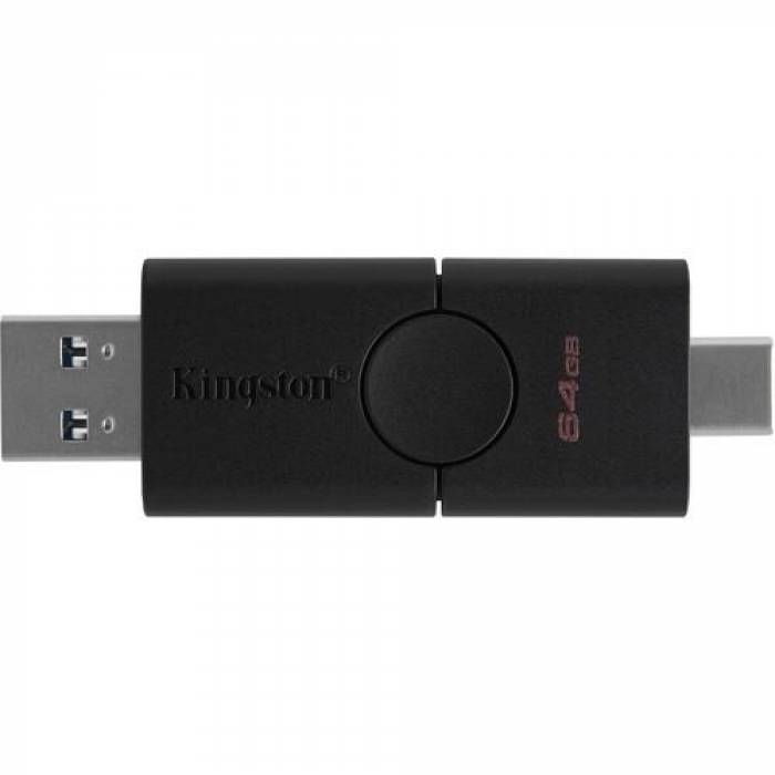 Memorie Kingston DataTraveler Duo 64GB, USB 3.0, Black