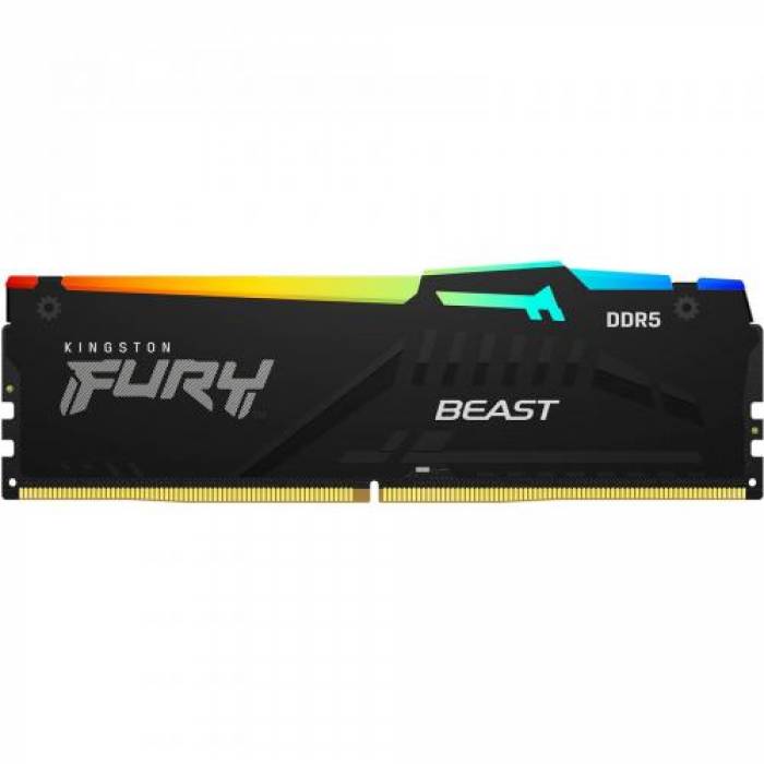 Memorie Kingston FURY Beast RGB, 16GB, DDR5-5200MHz, CL40