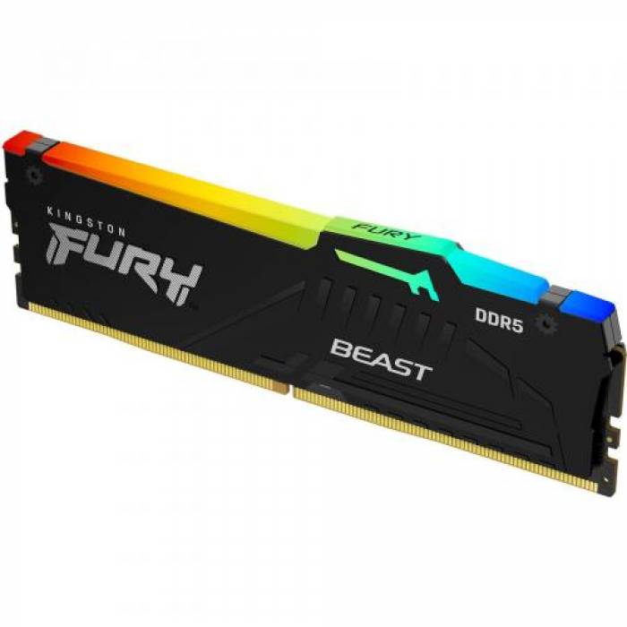 Memorie Kingston FURY Beast RGB, 16GB, DDR5-5600MHz, CL40
