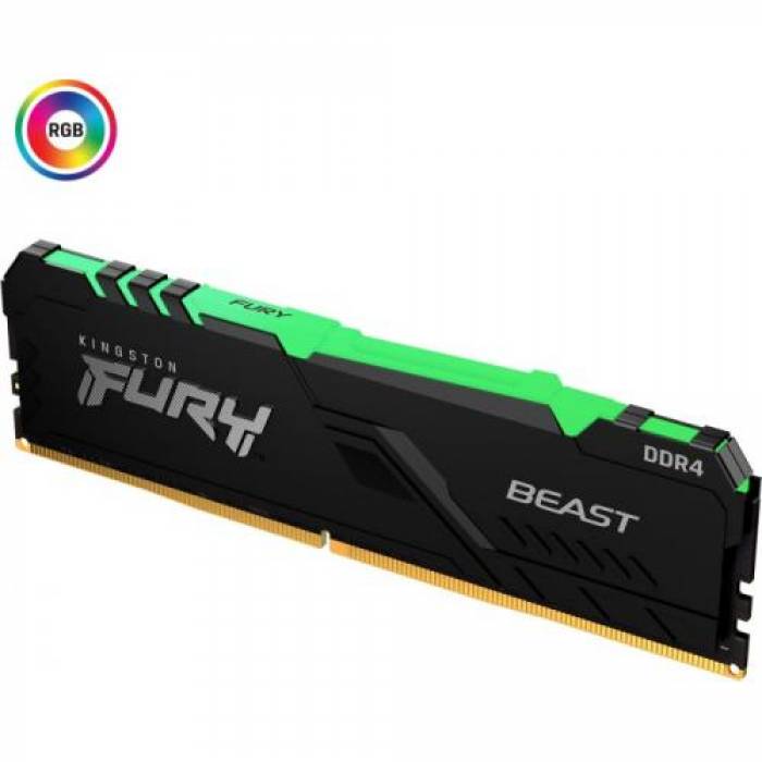 Memorie Kingston FURY Beast RGB 32GB, DDR4-3600MHz, CL18