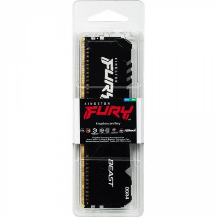 Memorie Kingston FURY Beast RGB 32GB, DDR4-3600MHz, CL18