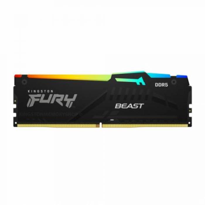 Memorie Kingston Fury Beast RGB, 32GB, DDR5-4800MHz, CL38