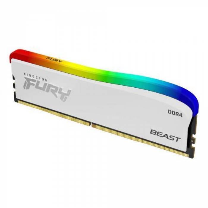 Memorie Kingston Fury Beast RGB Special Edition White 8GB, DDR4-3600MHz, CL17