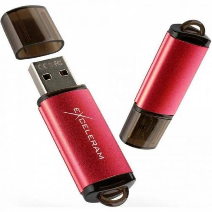 Memorie USB Exceleram A3 64GB, USB 2.0, Red