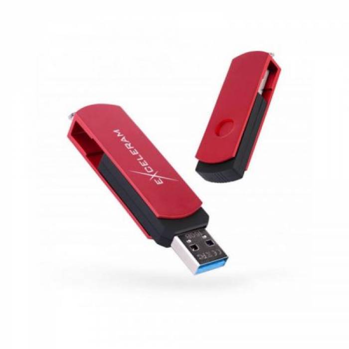 Memorie USB Exceleram P2 16GB, USB 3.0, Red-Black