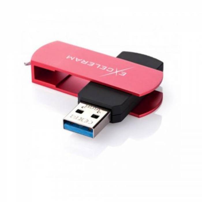 Memorie USB Exceleram P2 16GB, USB 3.0, Red-Black