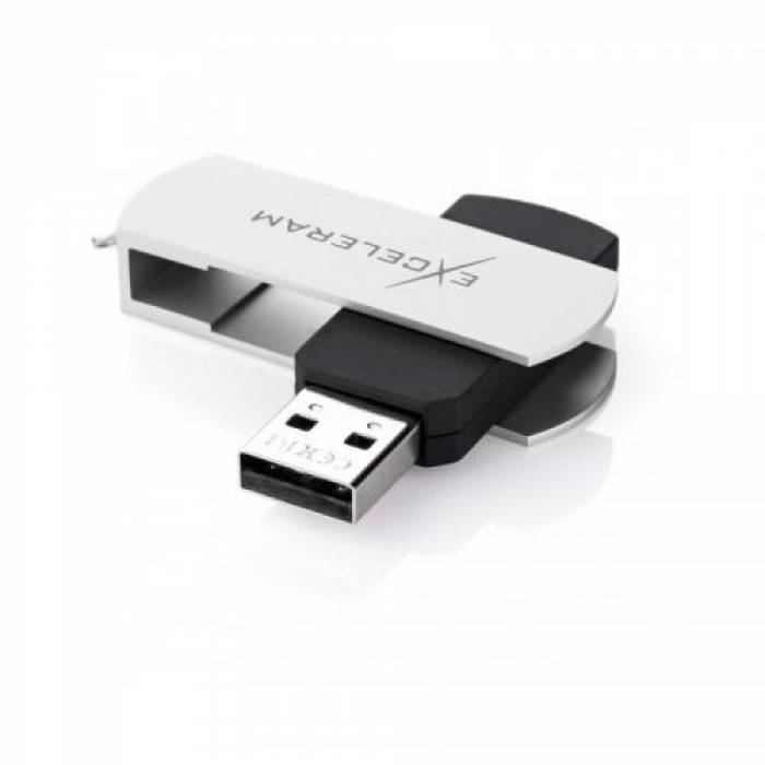 Memorie USB Exceleram P2 32GB, USB 2.0, White-Black