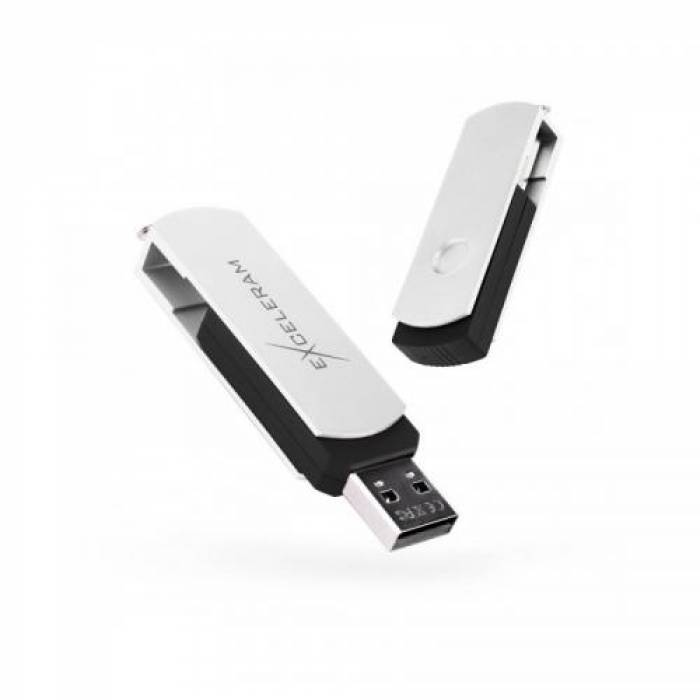 Memorie USB Exceleram P2 32GB, USB 2.0, White-Black