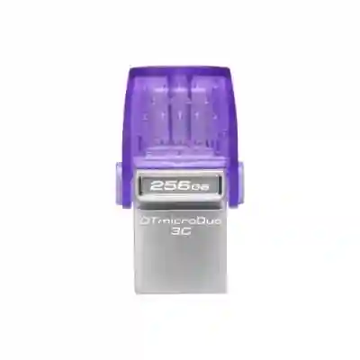 Memorie USB Kingston DataTraveler microDuo 3C, 256GB, USB-C/USB, Purple