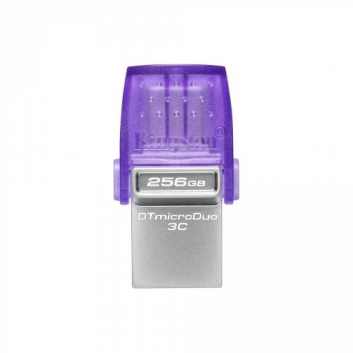 Memorie USB Kingston DataTraveler microDuo 3C, 256GB, USB-C/USB, Purple