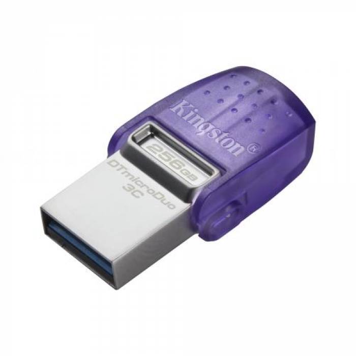 Memorie USB Kingston DataTraveler microDuo 3C, 256GB, USB-C/USB, Purple