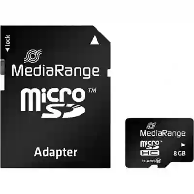 Memory Card Micro SDHC MediaRange MR957, 8GB, Class 10 + Adaptor SD