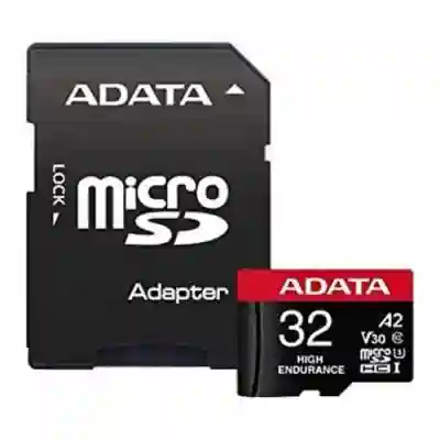 Memory Card microSDHC A-data High Endurance 32GB, Class 10, UHS-I U3, V30, A2 + Adaptor SD
