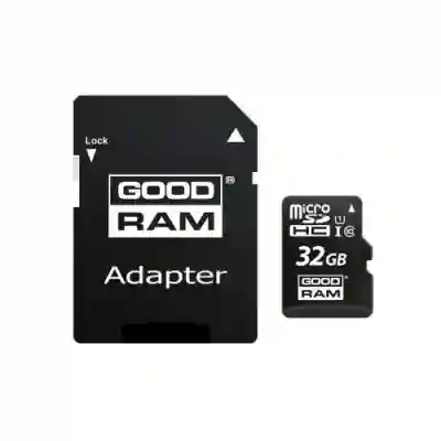 Memory Card microSDHC GOODRAM 32GB, Class 10, UHS-I U1 + Adaptor SD