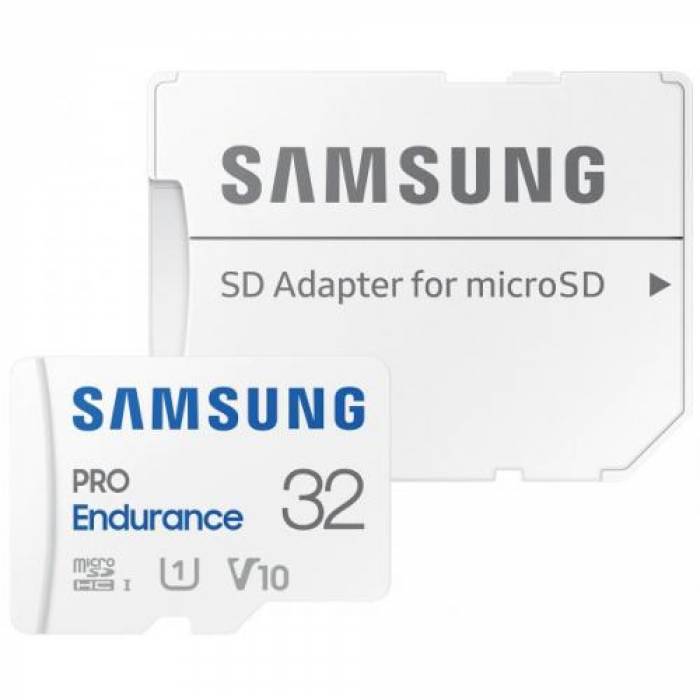 Memory Card microSDHC Samsung PRO Endurance 32GB, Class 10, UHS-I U1, V10 + Adaptor SD