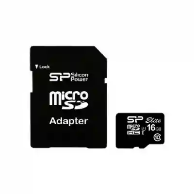 Memory Card microSDHC Silicon Power Elite 16GB, Class 10, UHS-I U1 + Adaptor SD