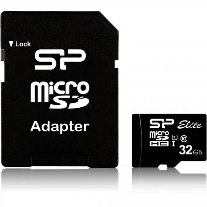 Memory Card microSDHC Silicon Power Elite 32GB, Class 10, UHS-I U1 + Adaptor SD