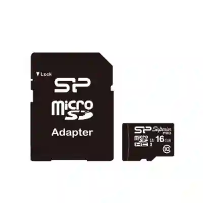 Memory Card microSDHC Silicon Power Superior Pro 16GB, Class 10, UHS-I U3 + Adaptor SD