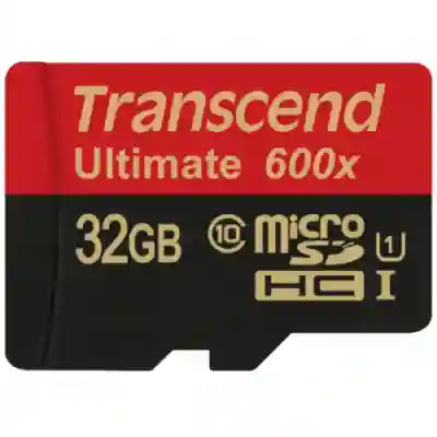 Memory Card microSDHC Transcend Ultimate 600x 32GB, Class 10, UHS-I U1 + Adaptor SD