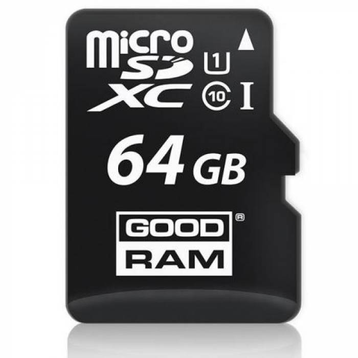 Memory Card microSDXC GOODRAM 64GB, Class 10, UHS-I U1 + Adaptor SD