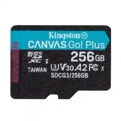 Memory Card microSDXC Kingston Canvas Go Plus 256GB, Class 10, UHS-I U3, V30, A2
