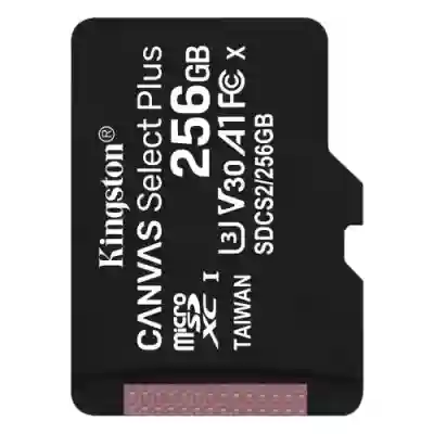 Memory Card microSDXC Kingston Canvas Select Plus 256GB, Class 10, UHS-I U3, V30, A1