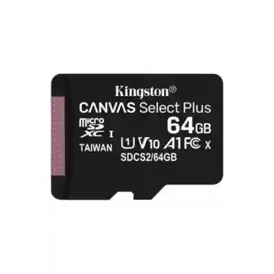 Memory Card microSDXC Kingston Canvas Select Plus 64GB, Class 10, UHS-I U1, V10, A1
