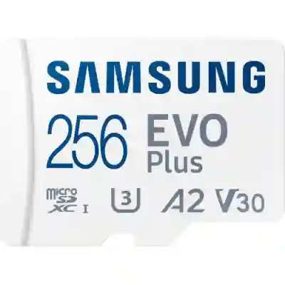 Memory Card microSDXC Samsung EVO Plus 256GB, Class 10, UHS-I U3, V30, A2 + Adaptor SD