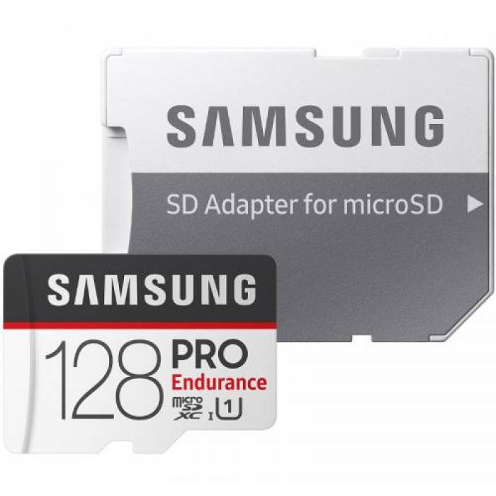 Memory Card microSDXC Samsung PRO Endurance 128GB, Class 10, UHS-I U1 + Adaptor SD