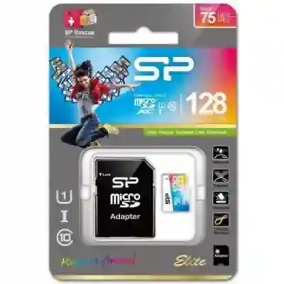 Memory Card microSDXC Silicon Power Elite 128GB, Class 10, UHS-I U1 + Adaptor SD