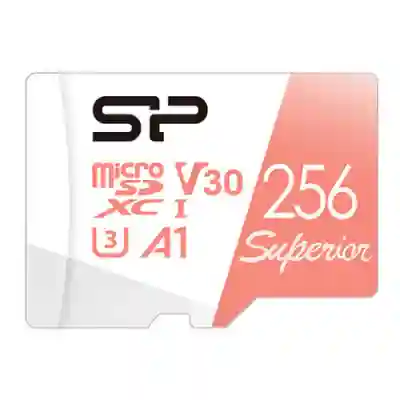 Memory Card microSDXC Silicon Power Superior 256GB, Class 10, UHS-I U3, V30, A1 + Adaptor SD