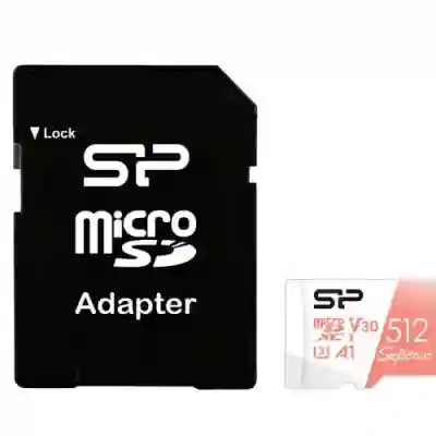 Memory Card microSDXC Silicon Power Superior 512GB, Class 10, UHS-I U3, V30, A1 + Adaptor SD