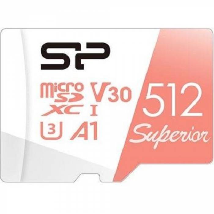 Memory Card microSDXC Silicon Power Superior 512GB, Class 10, UHS-I U3, V30, A1 + Adaptor SD