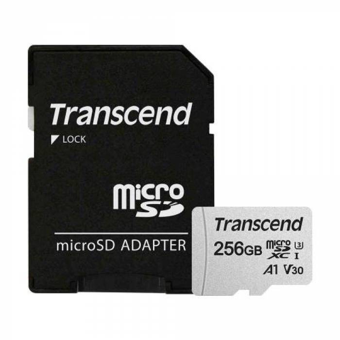 Memory Card microSDXC Transcend 300S 256GB, Class 10, UHS-I U3, V30, A1 + Adaptor SD