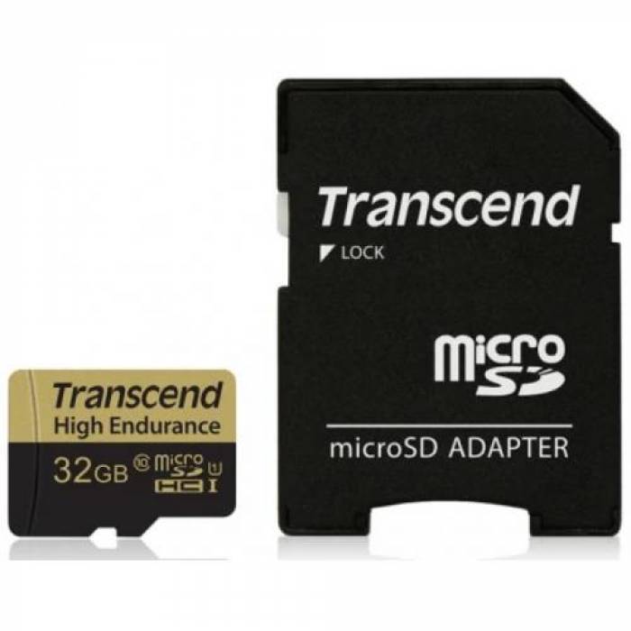 Memory Card microSDXC Transcend High Endurance 64GB, Class 10, UHS-I U1 + Adaptor SD