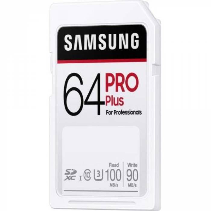 Memory Card SDHC Samsung PRO Plus 64GB, Class 10, UHS-I U3