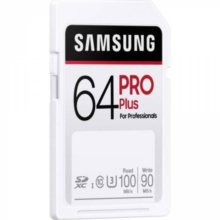 Memory Card SDHC Samsung PRO Plus 64GB, Class 10, UHS-I U3