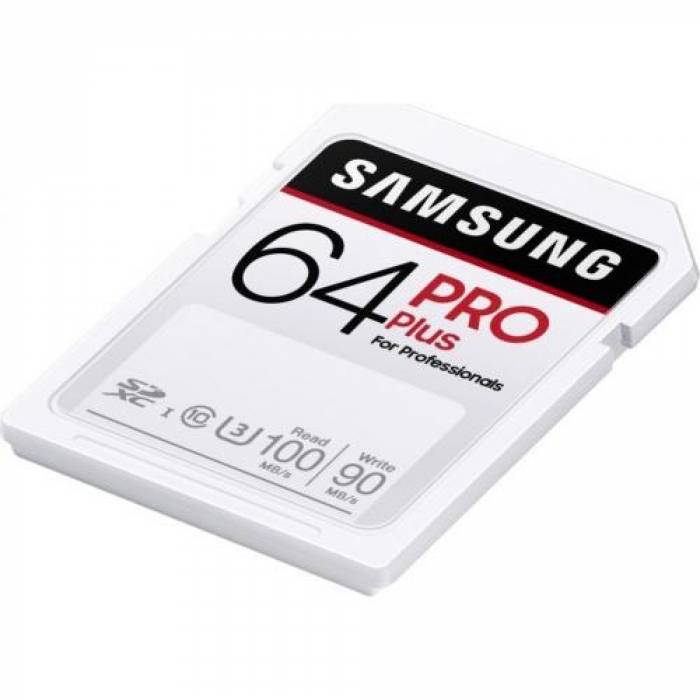 Memory Card SDHC Samsung PRO Plus 64GB, Class 10, UHS-I U3