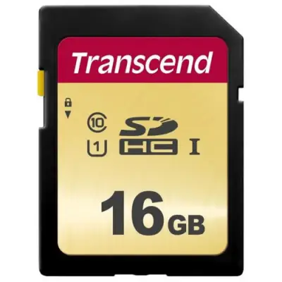 Memory Card SDHC Transcend 500S 16GB, Class 10, UHS-I U1