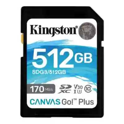Memory Card SDXC Kingston Canvas Go Plus 512GB, Class 10, UHS-I U3, V30
